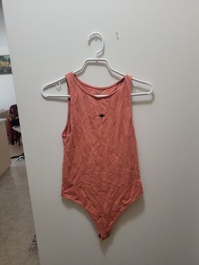 American Eagle Rust Bodysuit with Embroidered Bee